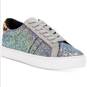 INC Daniela Lace Up Cheetah Glitter Sneakers Shoes